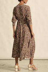 Zoe Kratzmann Scene Dress in ocelot print, worn by model, back view