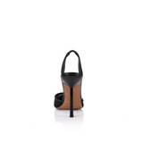 Lana Wilkinson Harley Heel in black mesh, single heel, back view