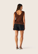 Mos The Label Carmelita Shorts in black, worn by model, back view