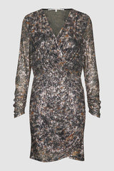 Second Female Gatsby Foil Print Dress, product view on a plain background