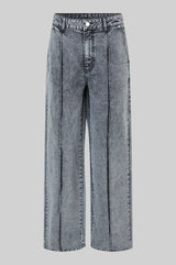 Second Female Columdore Denim Trousers in grey wash, flat lay front view