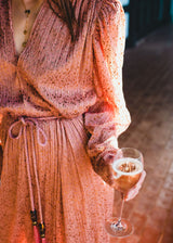 Sabina Musáyev Marble Dress, close view of rope belt and tassels