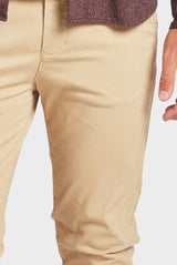 The Academy Brand Cooper Slim Chino in sandstone, close-up of front pocket