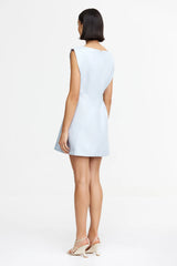 Acler Cinderford Mini Dress in blizzard, worn by model, back view