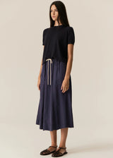 POL Pax Pocket Tee in ink, on figure, three-quarter view