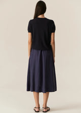 POL Pax Pocket Tee in ink, on figure, back view