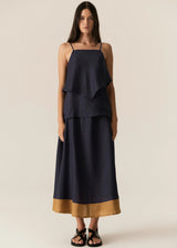 POL Speck Cami in ink, on figure, front view showing the square neck and thin straps