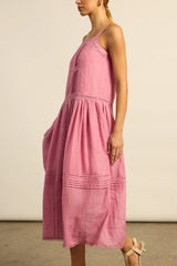 Zoe Kratzmann Altitude Dress in floss pink, worn by model, side view