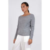 Baby Wool Long Sleeve Wide Neck Crew in marble by Vaenn