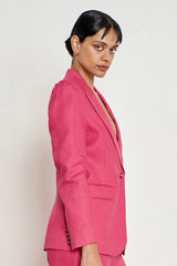 Zoe Kratzmann Crest Jacket in rhubarb, worn by model, side view