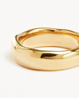 By Charlotte Lover Bold Ring in 18k gold vermeil, close detail of wide polished band