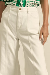 Zoe Kratzmann Valiant Jean in porcelain, close view of waistband and front seam