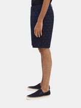 Scotch & Soda Stuart Twill Chino Short in navy, on figure, side view