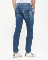 Le Temps des Cerises Jogga Slim Jeans in blue, worn by model, back view