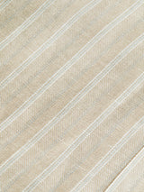 Scotch & Soda Pinstripe Linen Blazer in sand and white stripe, close detail of the herringbone stripe fabric