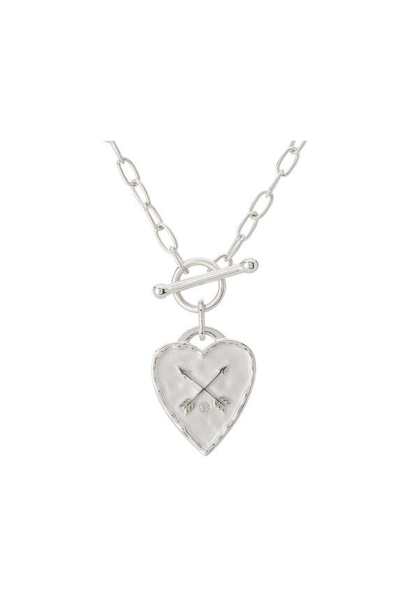 Murkani, Heart Fob Necklace in Sterling Silver (42cm)