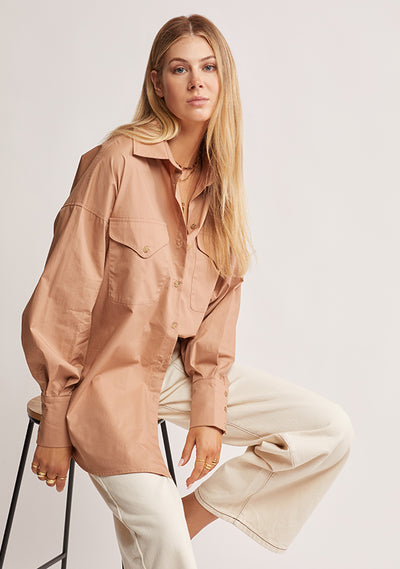 MOS THE LABEL Wanderer Blouse, Dusty Clay