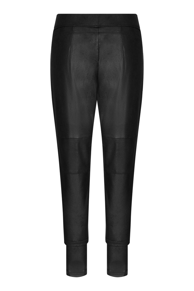 RAFFAELLO ROSSI Candy Leather Look Jersey Pant, Black