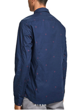 Scotch & Soda Ams Blauw Shirt in navy, on figure, back view