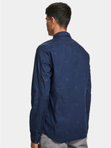 Scotch & Soda Palette Bleu Shirt in navy, on figure, back view
