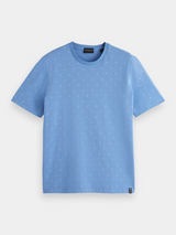 Scotch & Soda Classic Crewneck in cornflower blue, flat product shot
