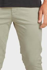 The Academy Brand Cooper Slim Chino in dusty olive, close-up of front pocket and twill