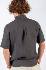TRANSIT Camica Short Sleeve Shirt - Charcoal
