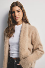 World Of Nomads Zoe Cropped Cardigan,Latte