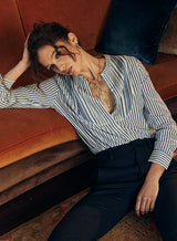Marie Louise De Monterey PIA BLOUSE - BLUE STRIPE