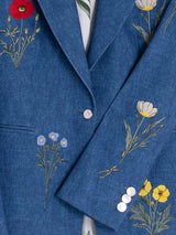 Vilagallo Sophia Embroidered Denim Jacket