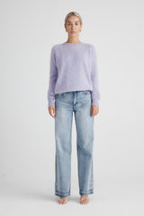 WORLD OF NOMADS Adele Cashmere Crew Neck Knit, Lilac