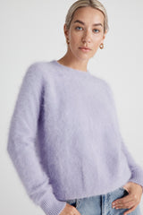WORLD OF NOMADS Adele Cashmere Crew Neck Knit, Lilac