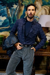 Christian Kimber Longford Cotton/Cashmere Overshirt - Navy