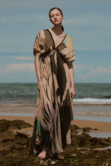 Mes Demoiselles Micasso dress worn on a rocky beach