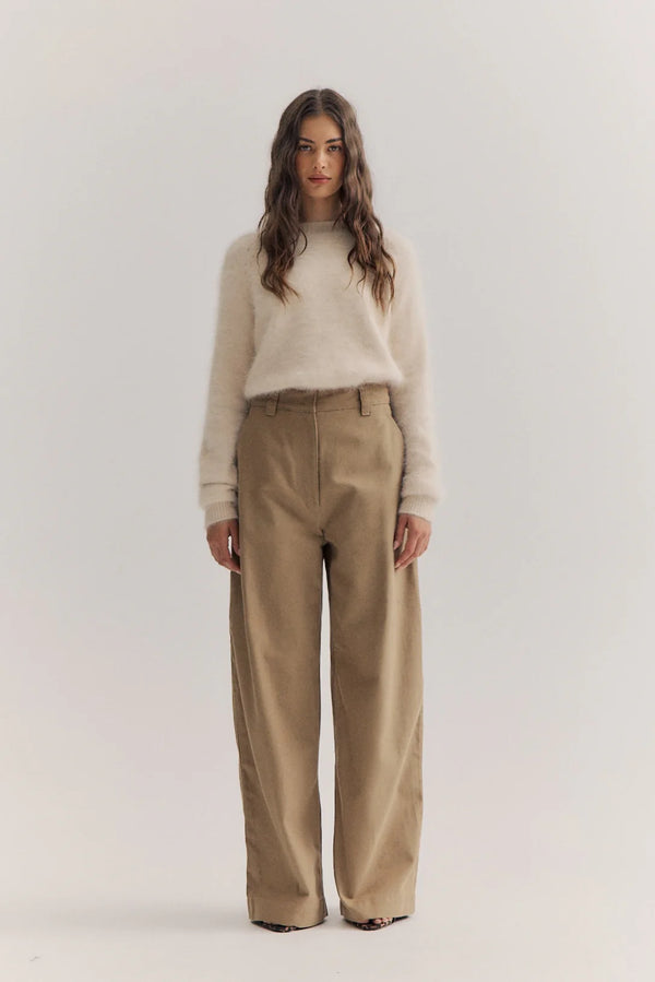 WORLD OF NOMADS Adele Crew Neck Knit - Oatmeal