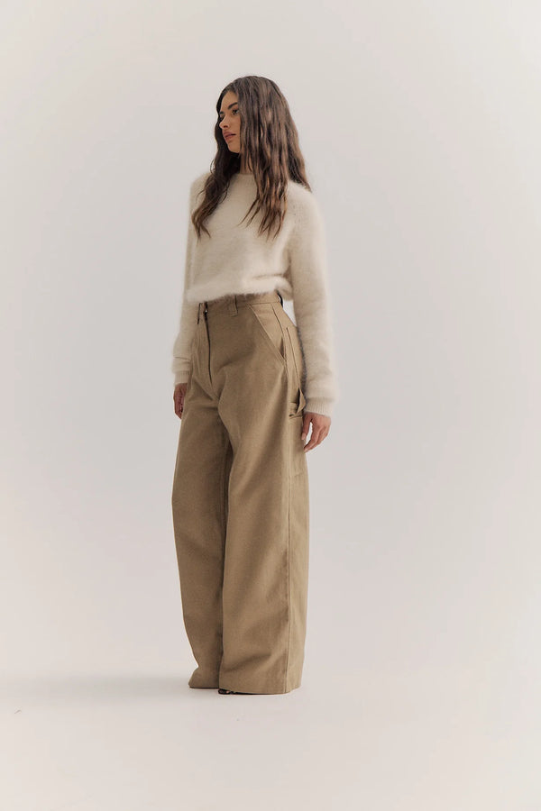 WORLD OF NOMADS Adele Crew Neck Knit - Oatmeal