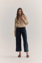 World of Nomads Felix Zip Cardigan - Latte