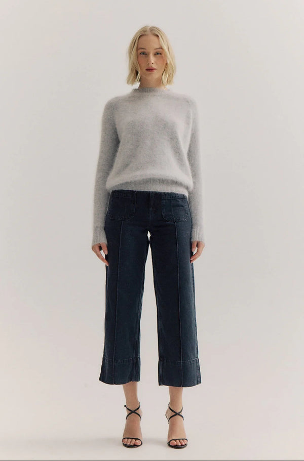 WORLD OF NOMADS Adele Crew Neck Knit - Light Grey