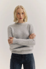 WORLD OF NOMADS Adele Crew Neck Knit - Light Grey
