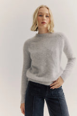 WORLD OF NOMADS Adele Crew Neck Knit - Light Grey
