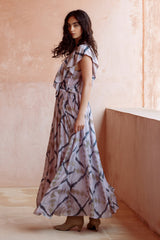 Mes Demoiselles Orma dress in lavender check, full length