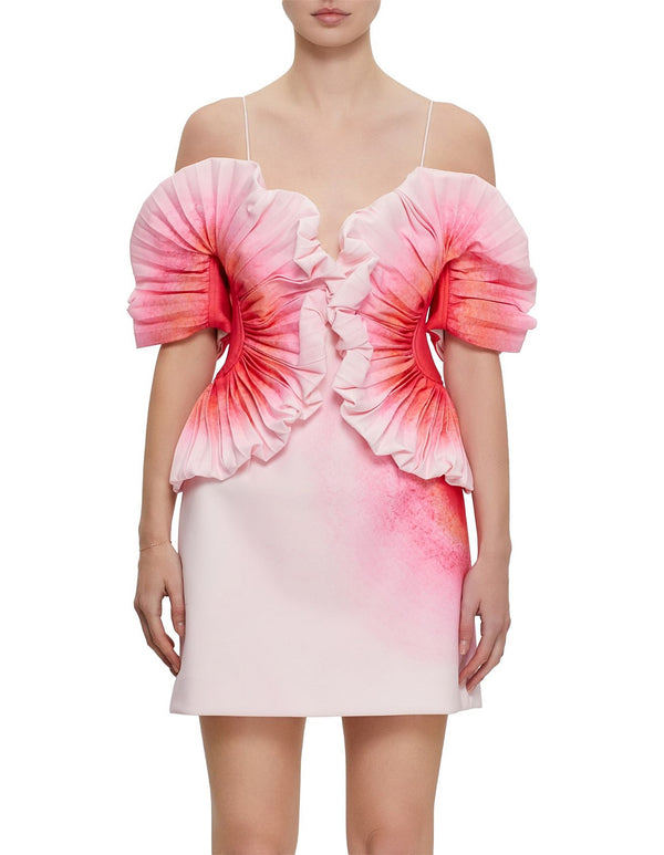 Acler Darnhill Mini Dress,Flamingo Sands