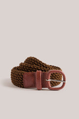 Christian Kimber woven leather belt in copper, handcrafted in Italy
