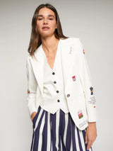 Vilagallo Helen Embroidered Jacket, White