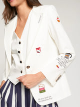 Vilagallo Helen Embroidered Jacket, White