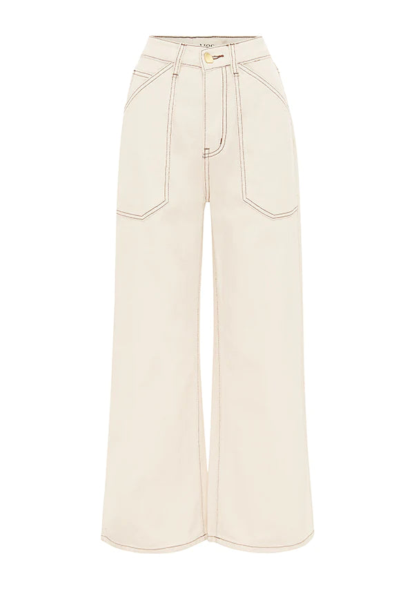MOS Waterlily Denim Pants - Ivory