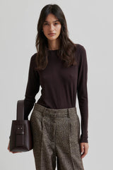 Second Female Matima Merino Tee,Chocolate Plum