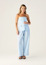 MOS The Label, Monaco Suiting Bustier, Ice Blue
