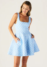 MOS The Label, Tropea Knit Mini Dress, Ice Blue