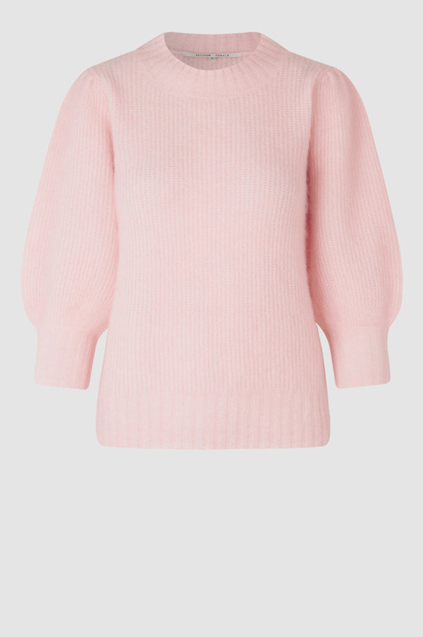 SECOND FEMALE Brooky Knit Puff SS, Pale Dogwwod